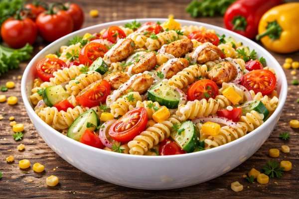 Obrázok jedla cestovinový šalát