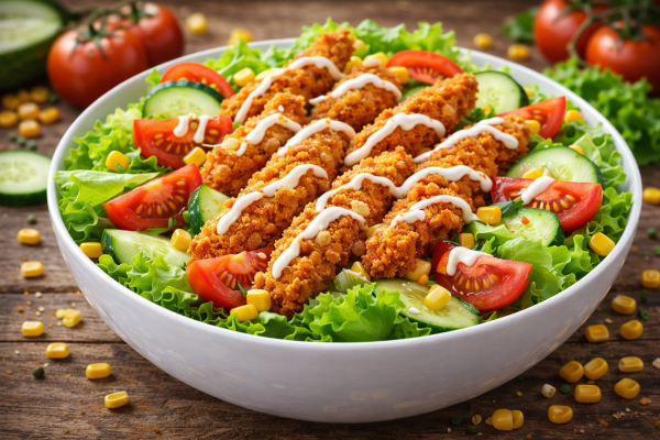 Obrázok jedla šalát stripsy