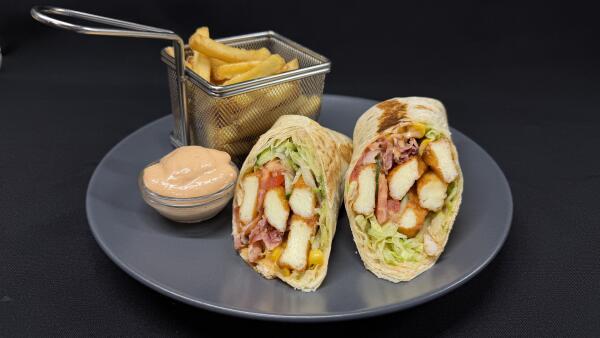 Obrázok jedla Lahodný Halloumi wrap s hranolkami